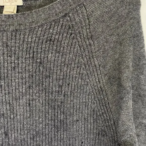 J. Crew Ribbed Crewneck Sweater Womens S Gray Merino Wool Minimalist Cozy Fall - Picture 4 of 8